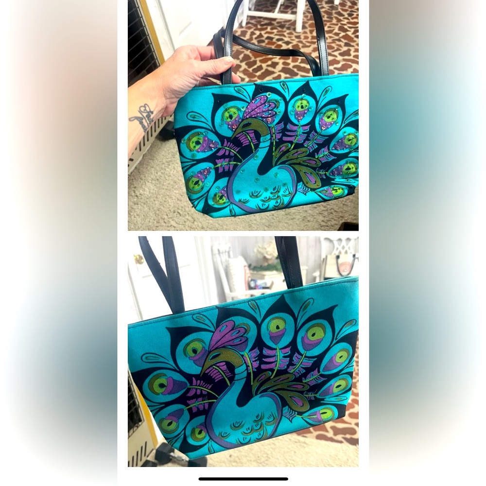 Colorful Peacock Tote Bag